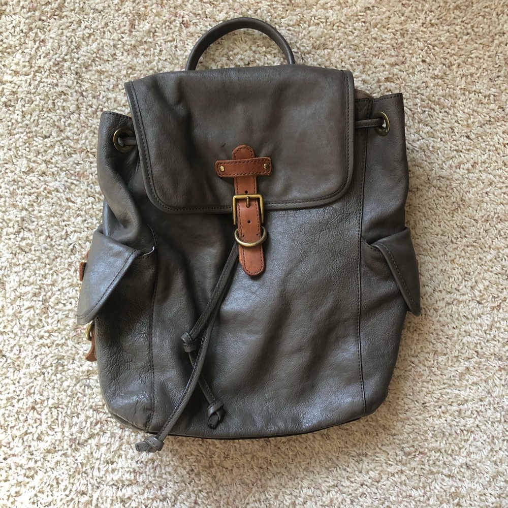 Leather fossil backpack